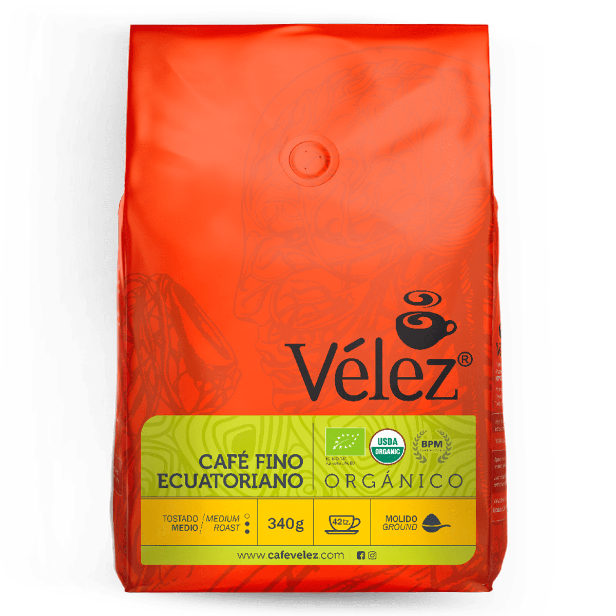 Café fino Ecuatoriano Vélez orgánico 340gr