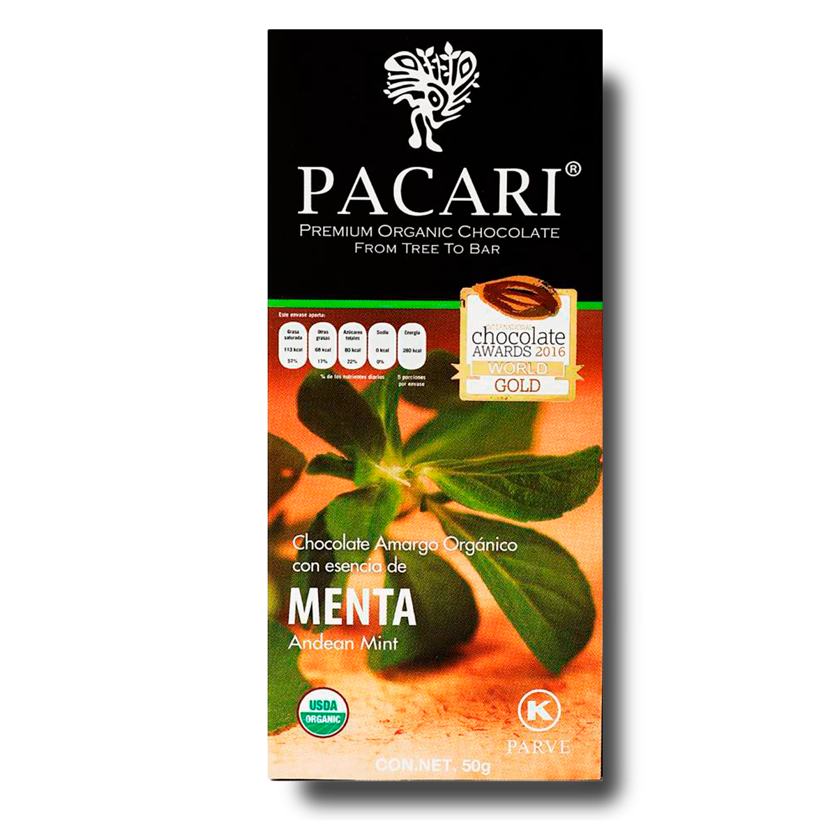 Barra de Menta Andina 60% Paccari 50gr