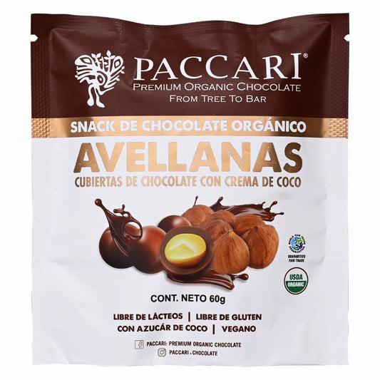 Avellanas cubiertas con chocolate Paccari 60gr