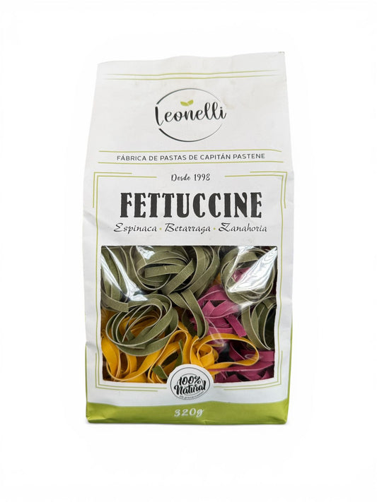 Fettuccine Espinaca, Betarraga, Zanahoria "Leoneli" 320gr 100% natural